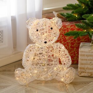 Светодиодный медведь Винни 44 см, 70 теплых белых LED ламп, на батарейках, IP44 (Winter Deco, Россия). Артикул: 3060123