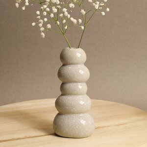 Керамическая ваза Гранада 15 см бежевая (Ideas4Seasons, Нидерланды). Артикул: 35063-2