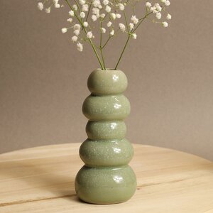 Керамическая ваза Гранада 15 см светло-зеленая (Ideas4Seasons, Нидерланды). Артикул: 35063-3