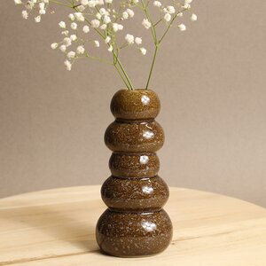 Керамическая ваза Гранада 15 см шоколадная (Ideas4Seasons, Нидерланды). Артикул: 35063-4