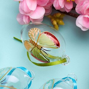 Декоративные пасхальные яйца - Tropical Butterflies 6 см, 6 шт, подвеска Winter Deco фото 5
