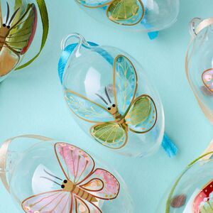 Декоративные пасхальные яйца - Tropical Butterflies 6 см, 6 шт, подвеска Winter Deco фото 6