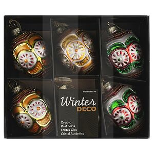 Набор стеклянных елочных игрушек Яйца - Pellio Intelvi 7 см, 6 шт, подвеска Winter Deco фото 3