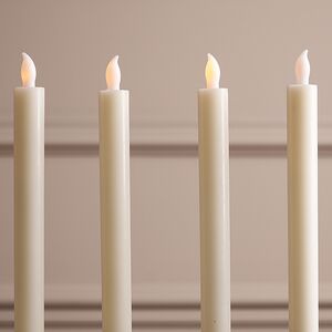 Столовые светодиодные свечи Homely Light 25 см кремовые, 4 шт, на батарейках, IP20 Winter Deco фото 4