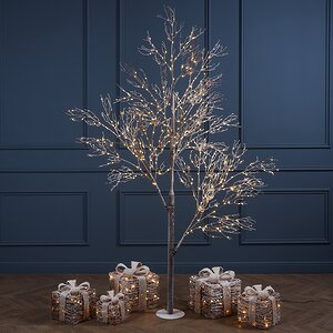 Светодиодное дерево Williton заснеженное 210 см, 550 теплых белых LED ламп, IP44 Winter Deco фото 1