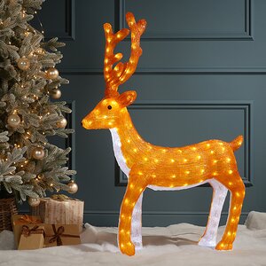 Светодиодная фигура Олень Нико 110 см, 160 холодных белых LED ламп, IP44 Winter Deco фото 5