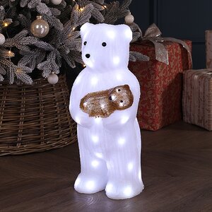 Светодиодная фигура Медведь с Малышом 45 см, 50 холодных белых LED ламп Winter Deco фото 3