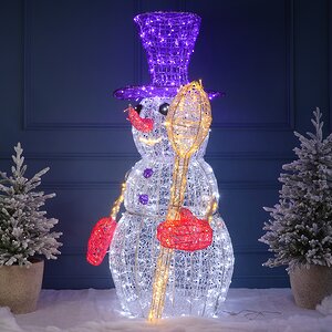 Светодиодный Снеговик Стаффи 180 см, 792 холодных белых LED лампы, IP67 Winter Deco фото 7