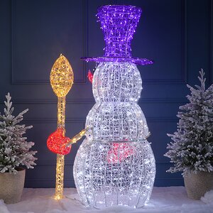 Светодиодный Снеговик Стаффи 180 см, 792 холодных белых LED лампы, IP67 Winter Deco фото 9