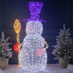 Светодиодный Снеговик Стаффи 180 см, 792 холодных белых LED лампы, IP67 Winter Deco фото 11