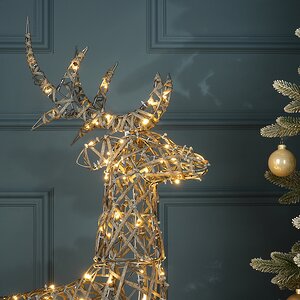 Светодиодная фигура Олень Роки 113 см, 110 теплых белых LED ламп, IP44 Winter Deco фото 2