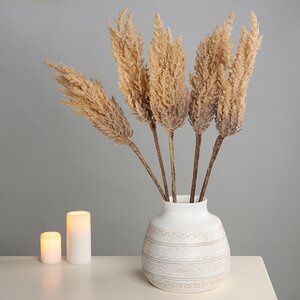 Светящаяся ветка для декора Pampas Caramel 70 см, теплые белые LED, на батарейках Kaemingk фото 3