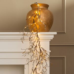 Светящаяся ветка - гирлянда Sparkling Hazel 120 см, 80 теплых белых LED ламп, на батарейках, IP44 Kaemingk фото 1