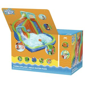 Водный игровой центр с горкой и стеной для скалолазания Turbo Splash 365*320*270 см синий Bestway фото 11
