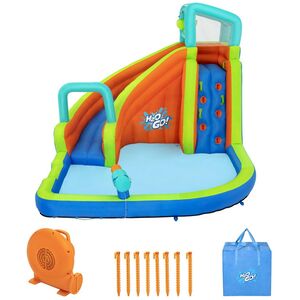 Водный игровой центр с горкой и стеной для скалолазания Turbo Splash 365*320*270 см синий Bestway фото 2