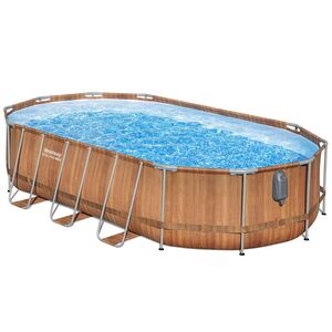 Каркасный овальный бассейн c гидромассажем Bestway Power Steel Spa 610*366*122 см коричневый, фильтр-насос, подсветка, аксессуары Bestway фото 7