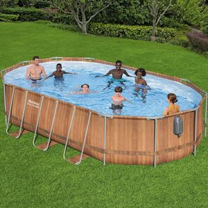 Каркасный овальный бассейн c гидромассажем Bestway Power Steel Spa 610*366*122 см коричневый, фильтр-насос, подсветка, аксессуары Bestway фото 3