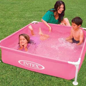 Детский каркасный бассейн Квадратный 122*30 см, розовый, клапан (INTEX, Китай). Артикул: 57172-2