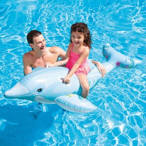 Надувная игрушка Дельфин 175*66 см, до 40 кг, голубой INTEX фото 1