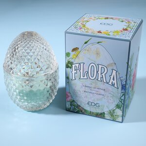 Ароматическая свеча Flora - Waterlily&Rose 12 см, 20 часов горения (EDG, Италия). Артикул: 613888-LR