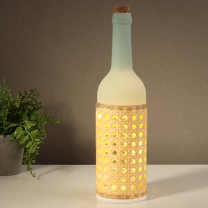 Светильник-бутылка Folk Mint 28 см на батарейках, стекло (Kaemingk, Нидерланды). Артикул: 870253-2