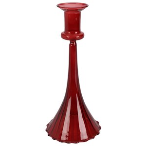 Стеклянный подсвечник на одну свечу Rossella 22 см красный (Koopman, Нидерланды). Артикул: AAE440850-1