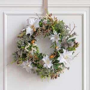 Венок Poinsettia - Безграничность Нежности 28 см, белый