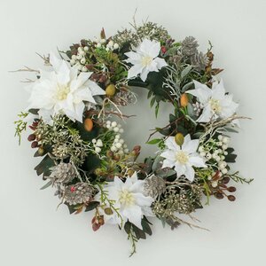 Венок Poinsettia - Безграничность Нежности 28 см, белый (Swerox, Швеция). Артикул: E366-W