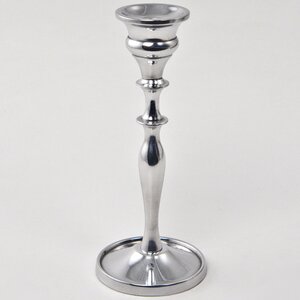 Декоративный подсвечник на 1 свечу Андерс 20 см, серебряный (Swerox, Швеция). Артикул: K227-SI