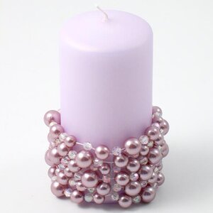 Украшение для свечи Joyeria de Perlas 7 см, розовый (Swerox, Швеция). Артикул: L021-P4