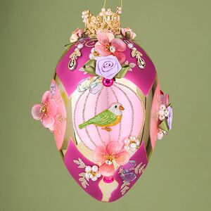 Коллекционная стеклянная елочная игрушка Яйцо - Botanical Serenade 18 см Mark Roberts фото 4