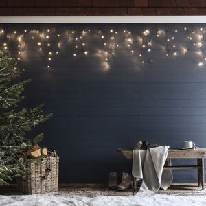 Светодиодная гирлянда Бахрома Profi Rubber 3.1*0.5 м, 120 теплых белых LED ламп, черный КАУЧУК+ПВХ, соединяемая, IP65 Winter Deco фото 2