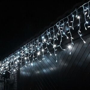 Светодиодная гирлянда Бахрома Profi Rubber 5*0.9 м, 323 холодных белых LED ламп, белый КАУЧУК+ПВХ, соединяемая, IP65 Winter Deco фото 2