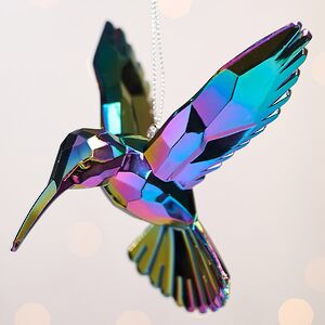 Елочная игрушка Kristal Колибри 11 см аквамарин, подвеска