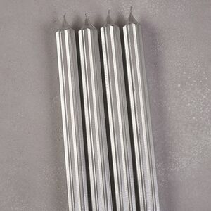 Высокие свечи 30 см Астерия серебряные, 4 шт Candleslight фото 2