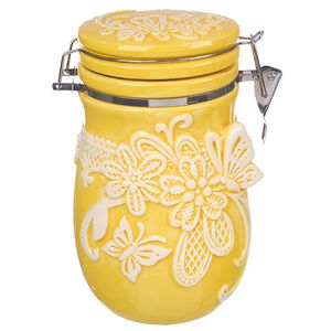 Банка для хранения с крышкой Easy Butterfly 20 см желтая Due Esse Christmas фото 1