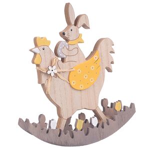 Декоративная фигурка Курочка-Качалка и Кролик Банни 23 см желтая Due Esse Christmas фото 2