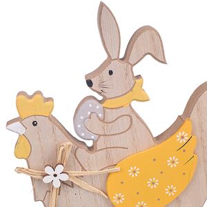 Декоративная фигурка Курочка-Качалка и Кролик Банни 23 см желтая Due Esse Christmas фото 3