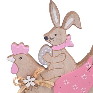 Декоративная фигурка Курочка-Качалка и Кролик Банни 23 см розовая Due Esse Christmas фото 3