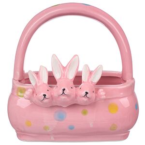 Конфетница Three Bunny 15 см розовая Due Esse Christmas фото 1
