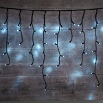 Светодиодная гирлянда Бахрома Profi Rubber 5*0.9 м, 323 холодных белых LED ламп, черный КАУЧУК+ПВХ, соединяемая, IP65
