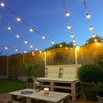 Гирлянда из лампочек, 20 экстра теплых белых LED ламп, 9.5 м, черный ПВХ, соединяемая, IP44