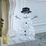 Светящаяся фигура Снеговик Mr Snowman 65 см, 80 холодных белых LED ламп с мерцанием, IP44