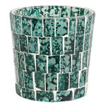 Стеклянный подсвечник Malachite Mosaic 6 см бирюзовый