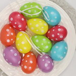 Пасхальные украшения Яйца Easter Сonfetti 6 см, 12 шт, подвеска